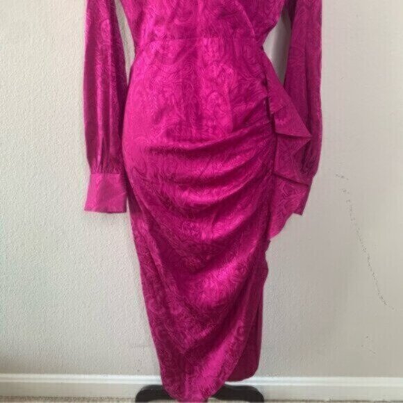 NWT Veronica Beard Weiss Side Ruffle Long Sleeve Silk Blend Dress - Picture 13 of 15